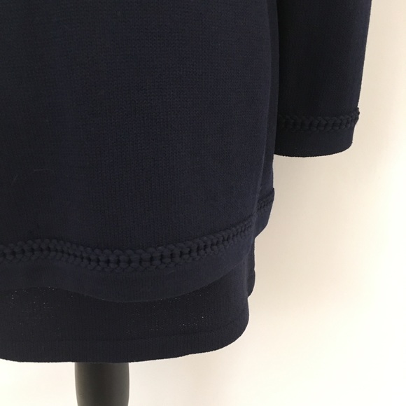 St. John collection navy knit skirt jacket set - Picture 4 of 8